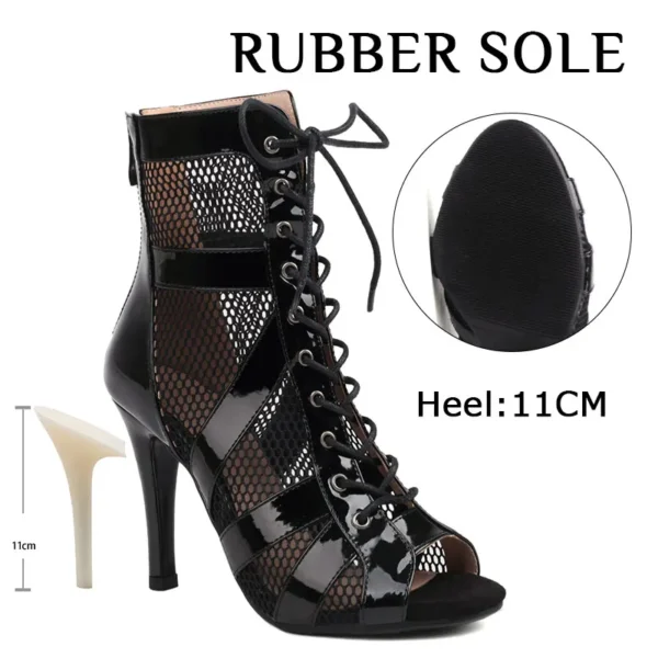Black Rubber Sole Heels - 7cm - Image 8