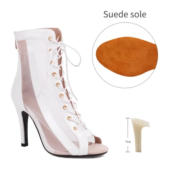 White Suede Sole Heels - 7cm - Image 3
