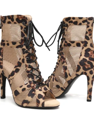 High-Top Suede Heels - Leopard